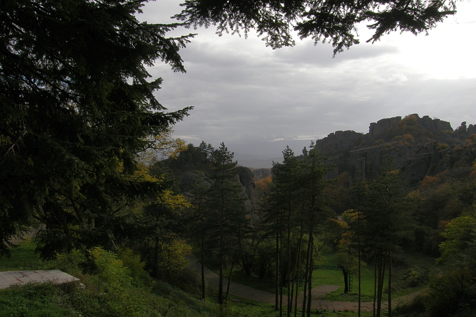 Overcast View Of A Rocky Outcrop