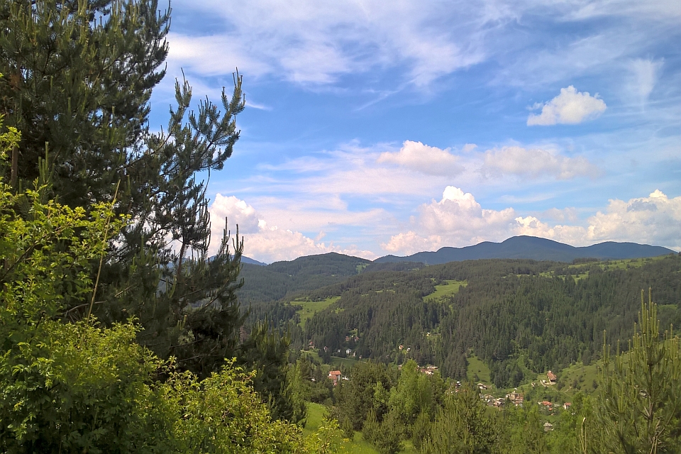 Mountain Village Nestled In A Valley