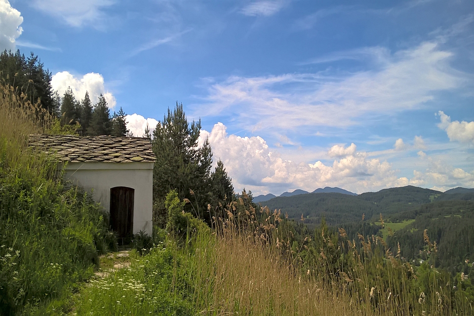 Small White Building On A Hillside
