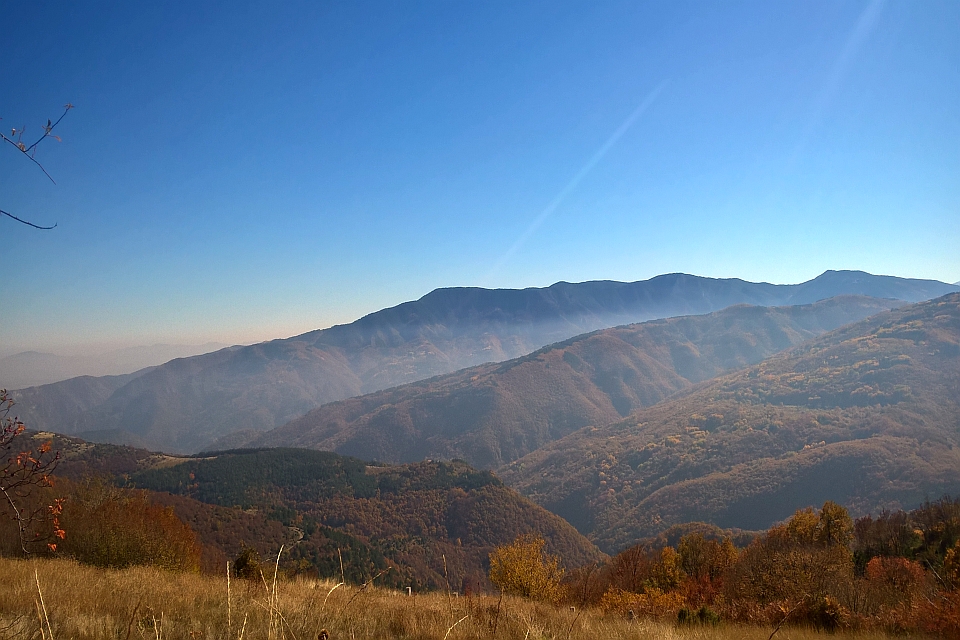 Mountain Range Under A Clear Blue Sky