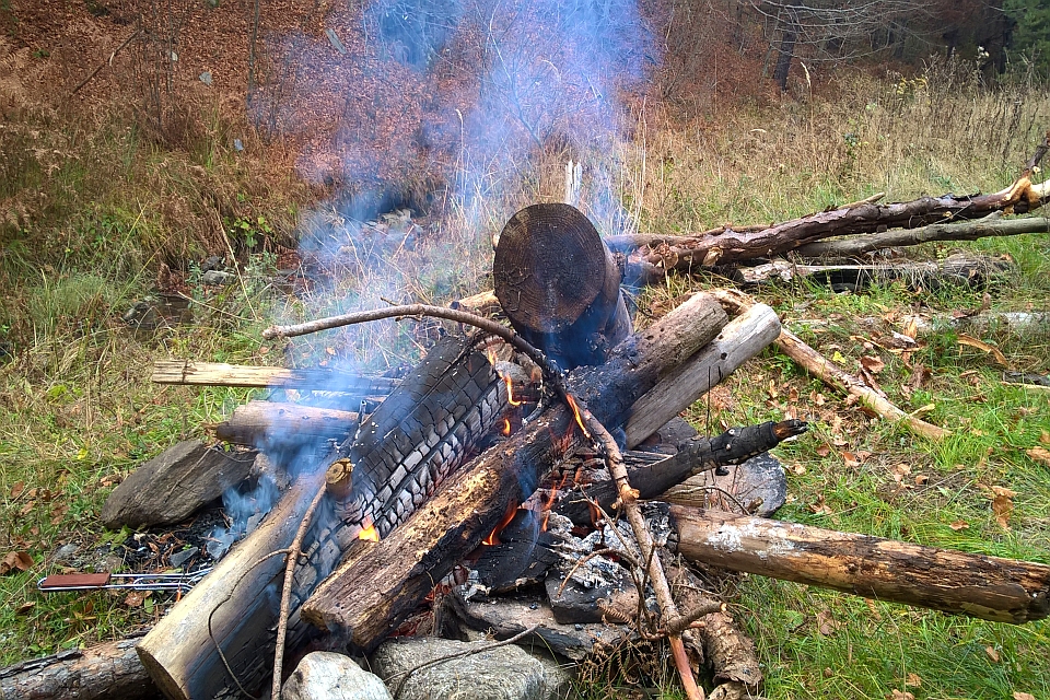 Bonfire Burning In A Rural Setting