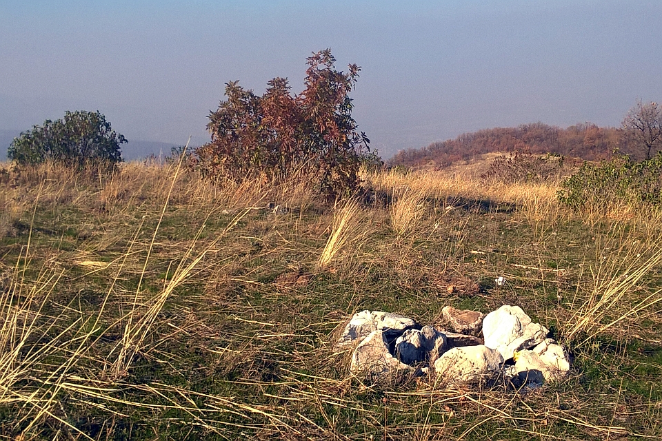 Pile Of Rocks Sits In A Field