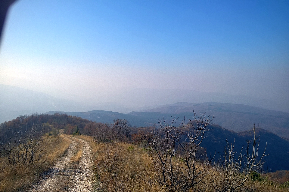 Gravel Path Winds Through Hillside
