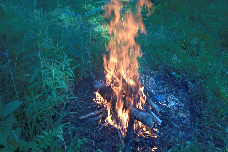 Small Bonfire Burns Brightly