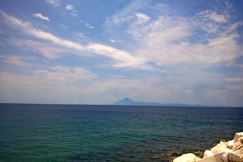 Seascape With Distant Mountain