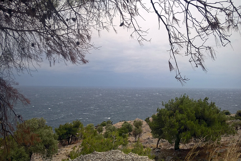 Windy Sea View From A Rocky Cliff