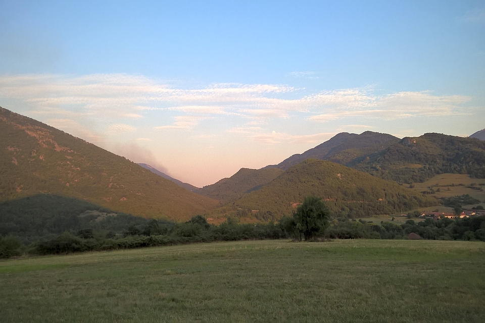 Green Mountain Valley At Sunset