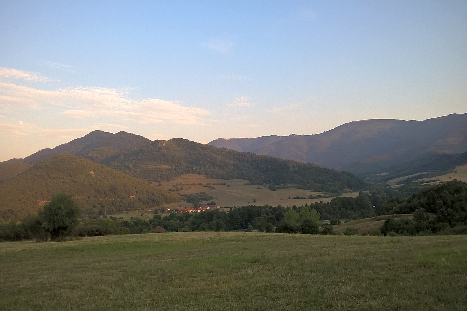 Mountain Valley At Sunset