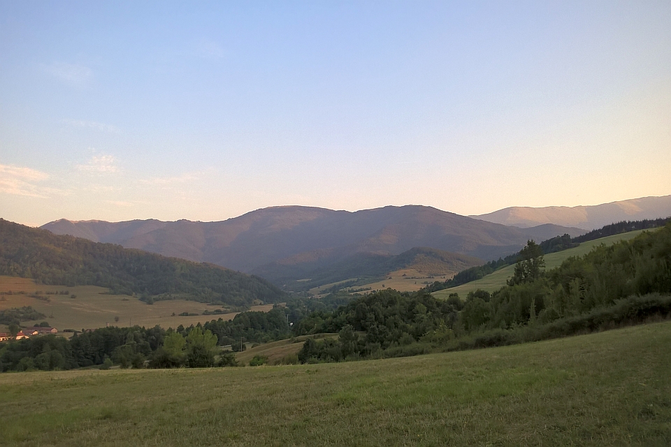 Beautiful Mountain Valley At Sunset